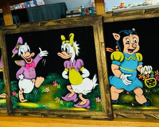 1960's Velvet Looney Tune Character Paintings