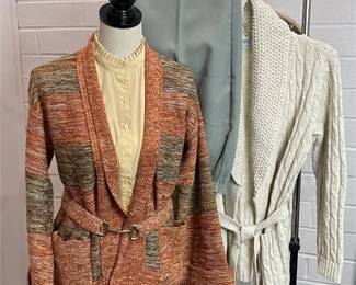 Vtg. Coordinated Clothing Lot - Pants, Button-up Blouse and (2) Sweaters