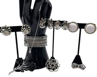 Vintage Silver Toned Ladies Jewelry Grouping