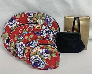 Nesting Zipper Pouch Make-up Bags with Coin Purse and Tissue Cover