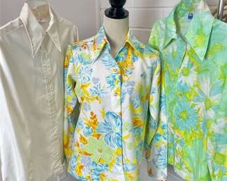 Vintage Long Sleeve Button-up Blouses - Sears, Lady Manhattan and Terry Chicago
