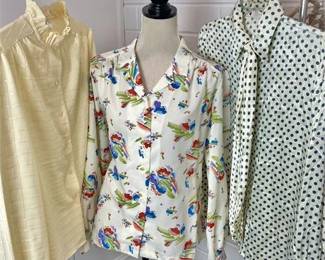 Vintage Long Sleeve Button-up Blouses - Van-Picone, Heads & Tails and Unbranded