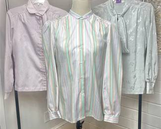 Vintage Long Sleeve Button-up Blouses - Lady Arrow, Barbara Dee & Unbranded