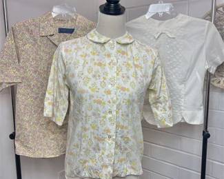 Vintage Short Sleeve Button-up Blouses - Shapely, Karen Scott & Unbranded