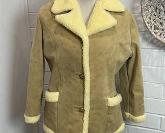 Vtg Town 'N Ranch Faux Sherpa / Faux Suede Women's M Jacket