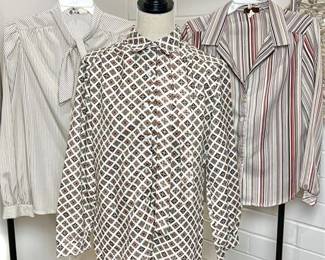 Vintage Long Sleeve Button-up Blouses - Langtry, Contessa Monique & Unbranded