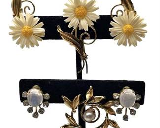 Vtg 1/20 12K Gold Filled Brooch and Clip-on Earring Sets