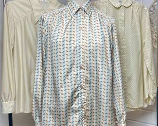 Vintage Long Sleeve Button-up Blouses - (2) Evan-Picone and Gailord Qiana