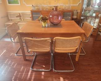 8 Cesca Chairs & Table Made in Denmark.  All in Excellent Condition! 