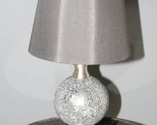 Mosaic & stainless table lamps x 2