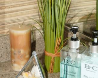 Decorative soaps and accents available as well