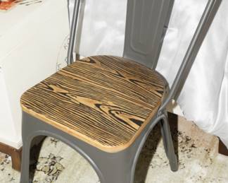 Oregon Industrial-farmhouse stackable chairs x 2