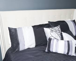 Upholstered king size bed frame