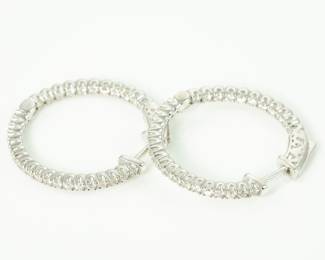 14k white gold & diamond earrings-there are approximately 60 diamonds in this pair of earrings and the earrings were appraised for $4600.00. They are Beautiful!!