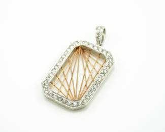 14k white & yellow gold with diamonds pendant