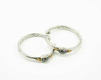 14K & 18K white gold earrings with diamonds