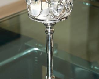 Crystal votive holders x 2