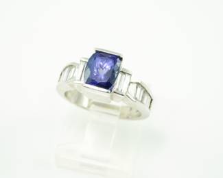 14k, diamond & sapphire ring