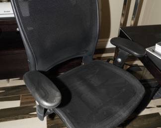 Rolling adjustable mesh office chairs x 2