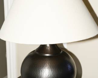 Hammered copper table lamp