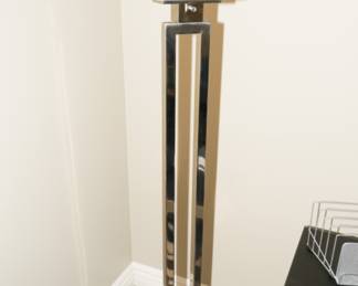 Stainless steel & frosted glass floor lamp