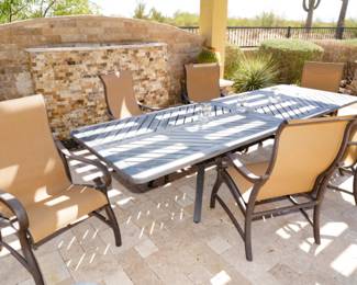This Mallin patio furniture is very high end and many items are custom made.  This patio table is being sold as a set with 6 chairs and the table.