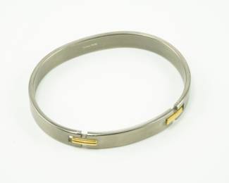 Titanium & 18k gold bangle bracelet