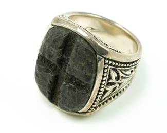 Raw onyx & sterling Scott Kay ring