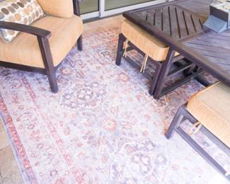 Decorative outdoor patio rug