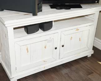 Distressed Progressive Furn. Pine Wood Cabinet