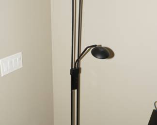 Black iron halogen floor lamp