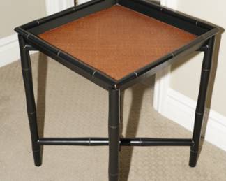 Rattan & wood TV tray foldable table