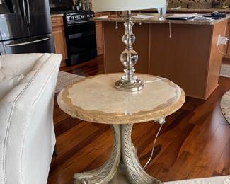 Coffee table and lamp