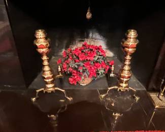 Large Heavy Brass Andirons- $400