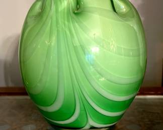 Green glass vase- $80