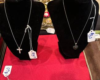 Sterling Silver and diamond necklaces