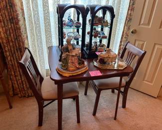 Wood Folding card table and 2 folding chairs