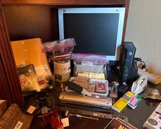 Computer monitor, office supplies