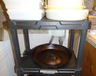Vintage Tupperware, Cast Iron Skillets