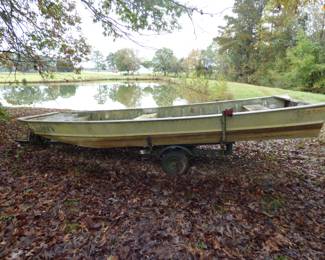 16 Ft  Sears John Boat on trailer