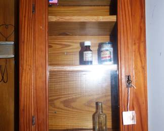 Antique Heart of Pine Medicine Cabinet