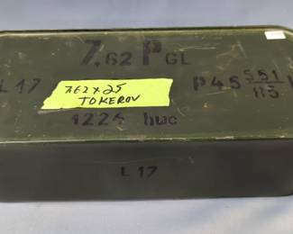 7.62x25 Tokarev Ammo, Approx 1224 Rds, In Sealed Can
