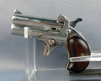 American Derringer Corp M 1 .45 LC Bottom Break Pistol SN# 45-133, Leather Holster, Leather Cartridge Holder, And Soft Case