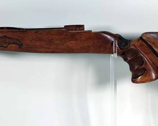 Carved Wood Rifle Stock, 30.5" Long 