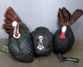 Tom And Hen Turkey 3-Dimensional Turkey Decoys, Total Qty 3 