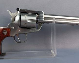Ruger New Model Blackhawk .357 Mag 6-Shot Revolver SN# 37-72065, In Leather Holster On 48" Belt With Cartridge Loops 