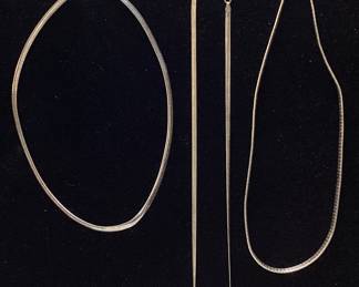 (3) STERLING SILVER CHOKERS