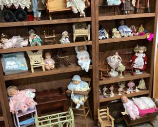 CHOICE SHELF LOT BABY DOLLS, DOLL FURNITURE