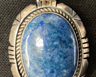 STERLING SILVER BLUE STONE PENDANT