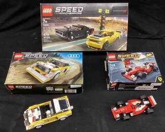 (3) LEGO FERRARI, AUDI SPORT & DODGE CHALLENGER vs CHARGER SETS